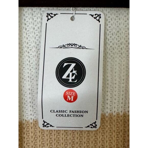 Zesica Cardigan Long Knit Color Block sweater Neutral Colors Size Medium - Picture 7 of 7